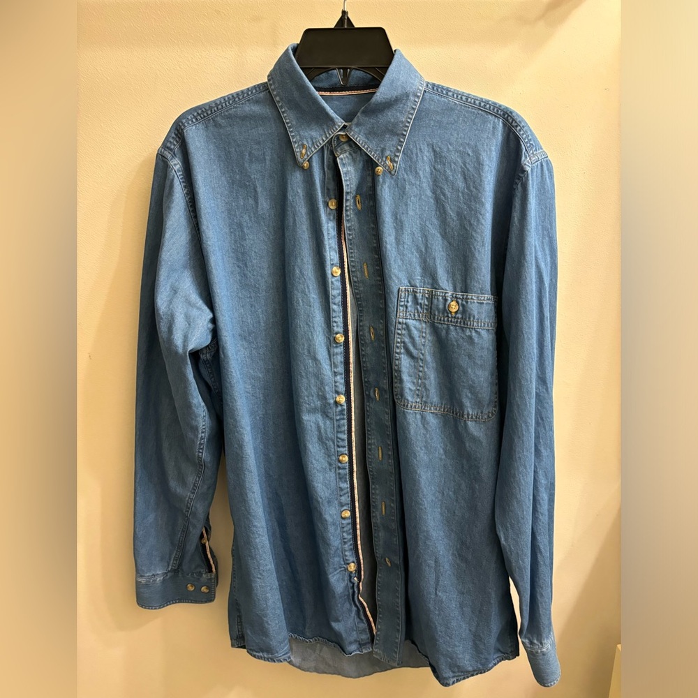 MINE denim button down mens size medium